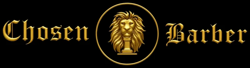 Chosen Barber logo with a gold lion